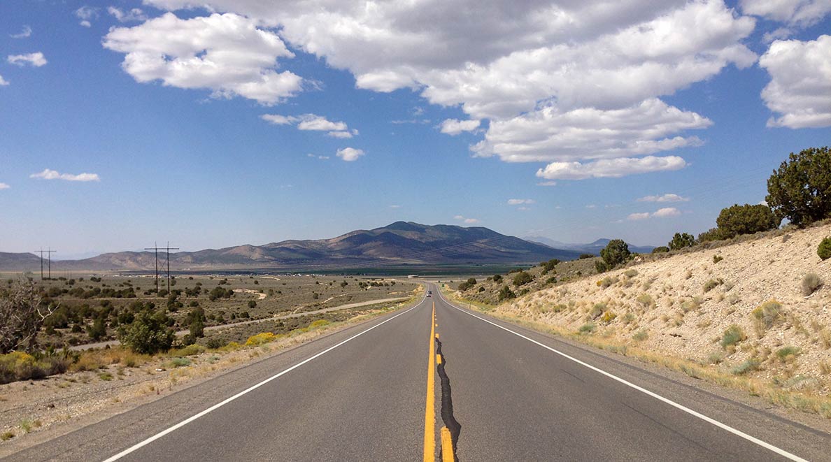 View of U.S. Route 50, the "Loneliest Road in America"