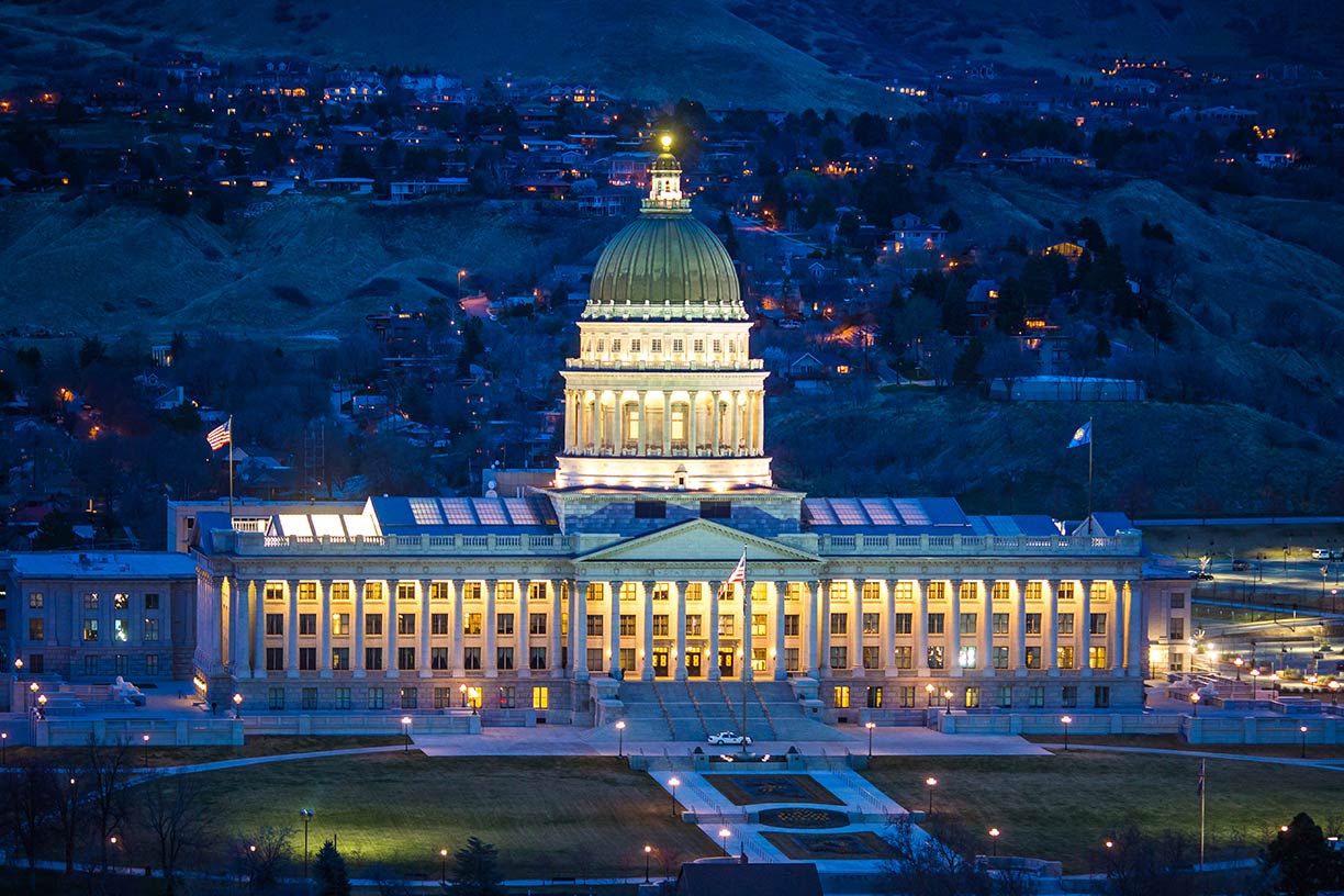 Utah State Capitol in Salt Lake City, capital of Utah