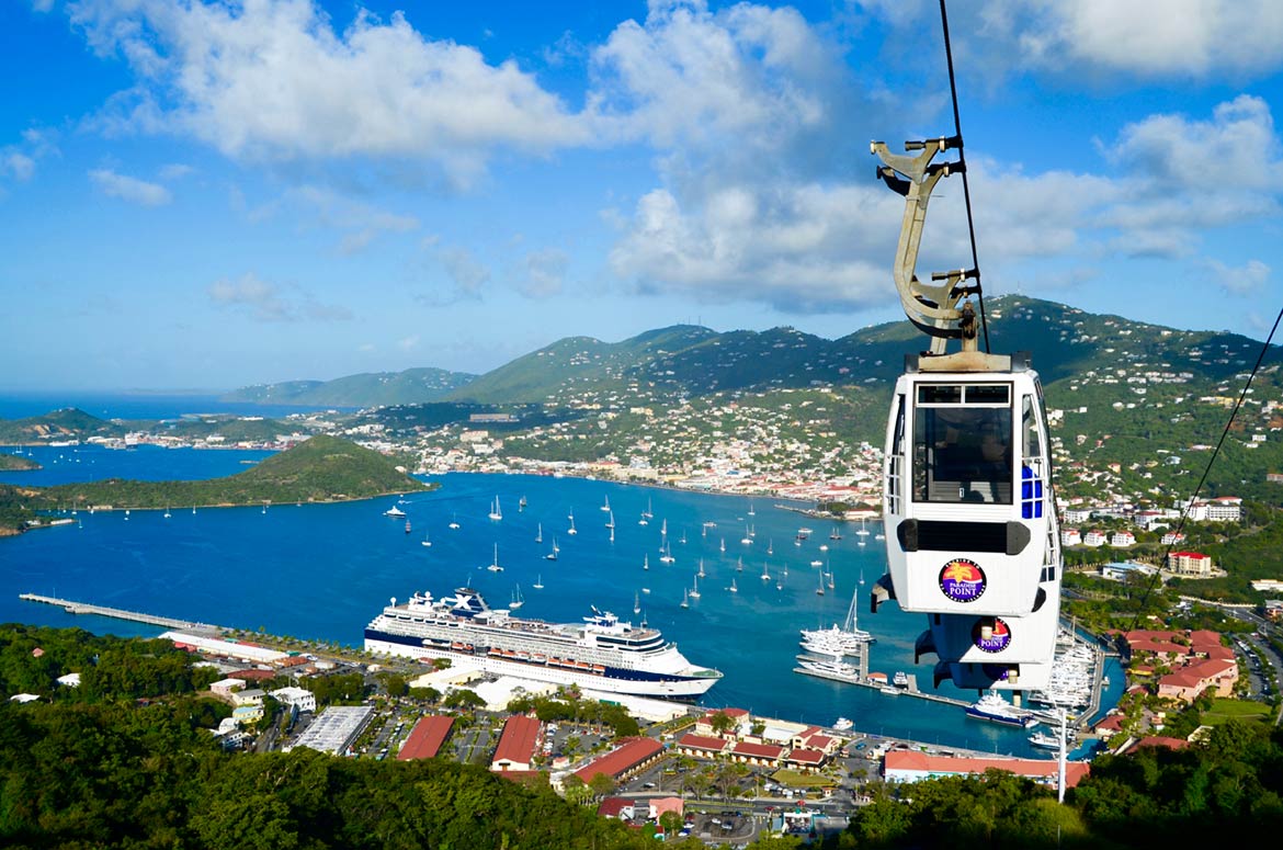 Charlotte Amalie, the capital of the U.S. Virgin Islands, seen from Paradise Point