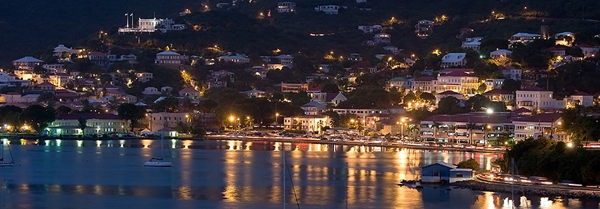 Charlotte Amalie, Saint Thomas Harbor at night