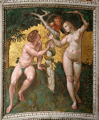 Adam and Eve, Fresco by Raphael, Vatican City