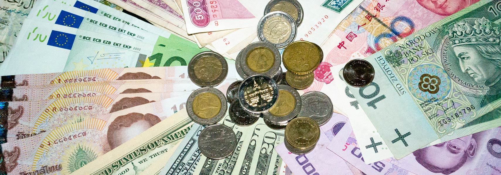 International Currencies, banknotes and coins