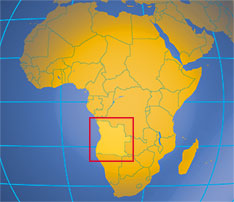 Location map of Angola. Where in Africa is Angola?