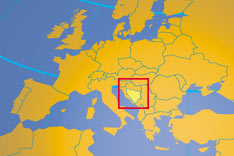 Location map of Bosnia and Herzegovina. Where in Europe is Bosnia and Herzegovina?