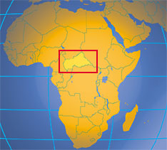 Location map of Central African Republic. Where in Africa is the Central African Republic?