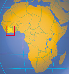 Location map of Ivory Coast. Where in Africa is Côte d'Ivoire