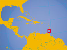 Location map of Grenada. Where in the Caribbean is Grenada?