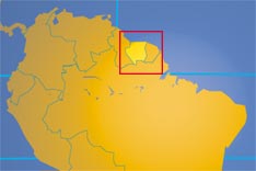 Location map of Suriname. Where in South America is Suriname?