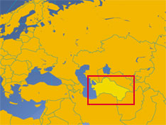 Location map of Turkmenistan. Where in Central Asia is Turkmenistan?