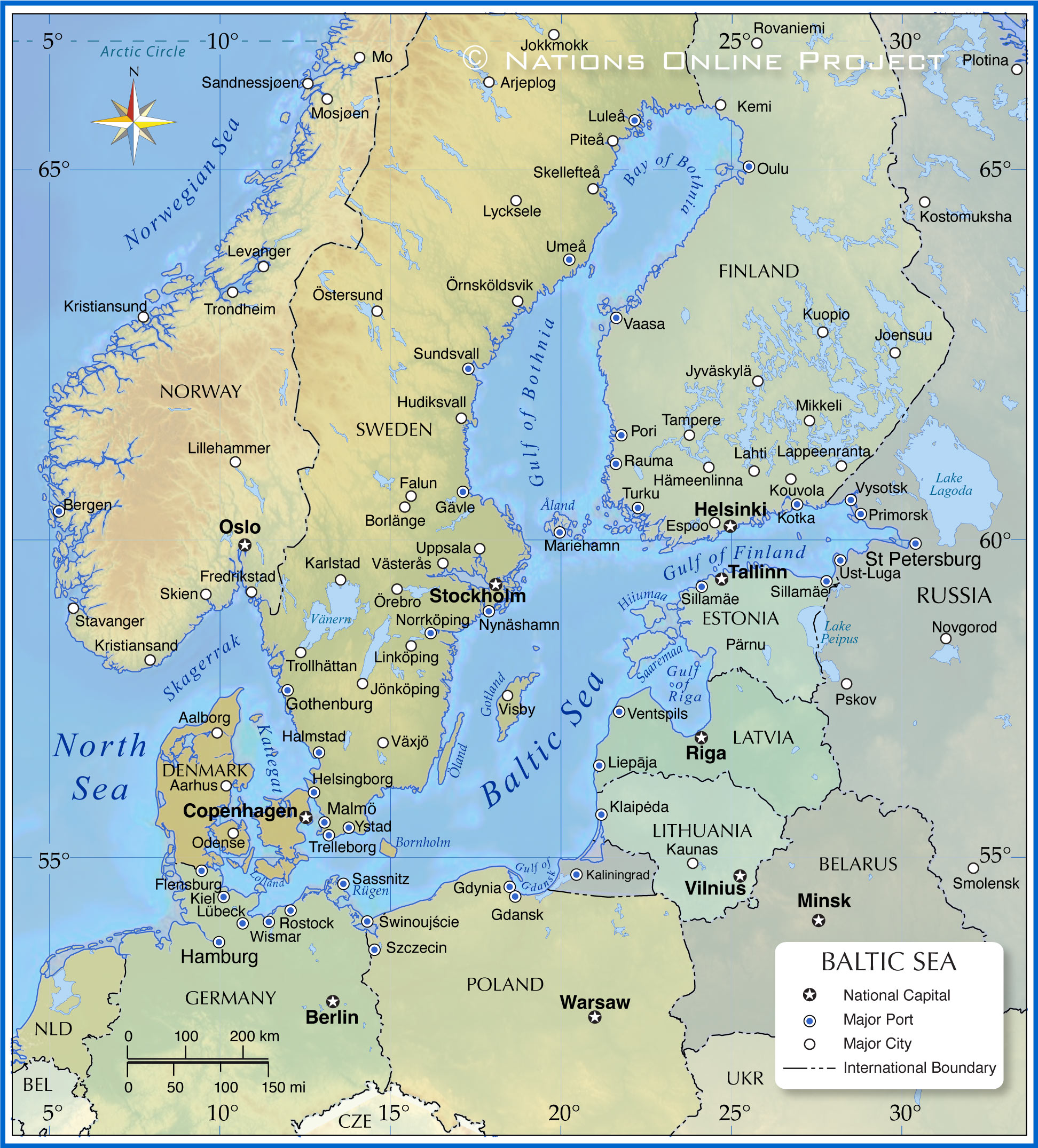 Map of the Baltic Sea with surrounding countries