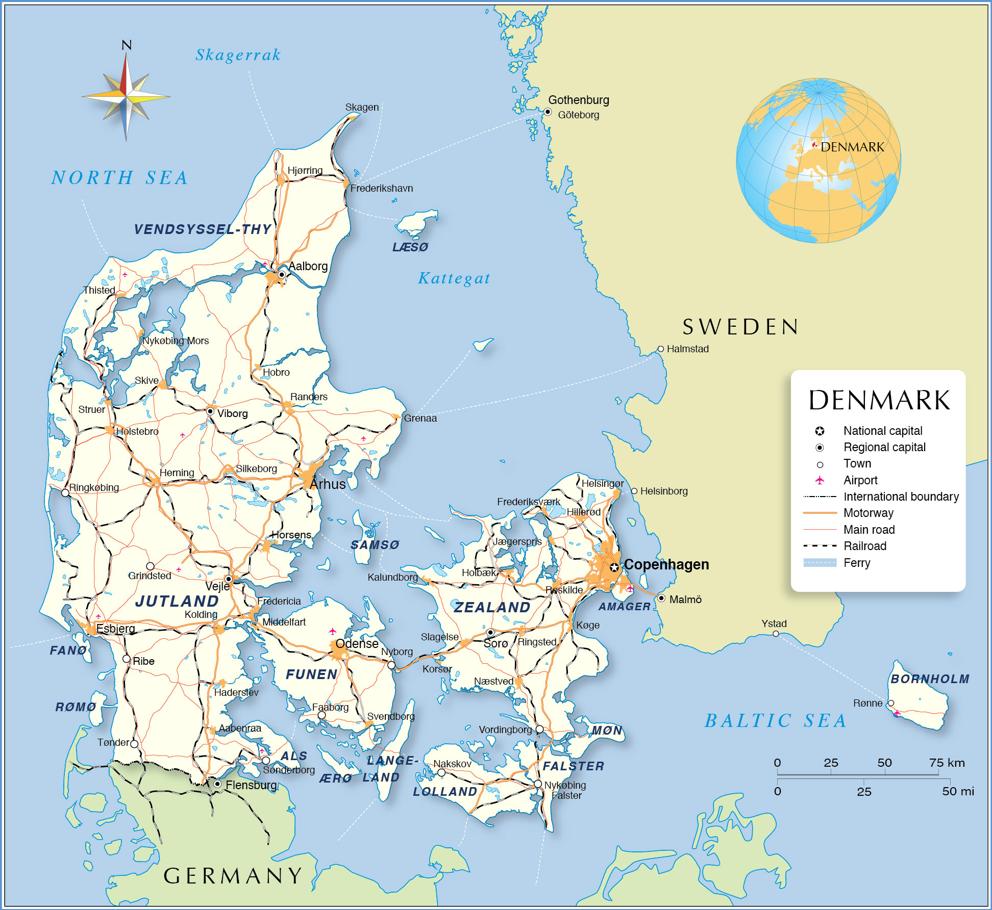Political Map of Denmark