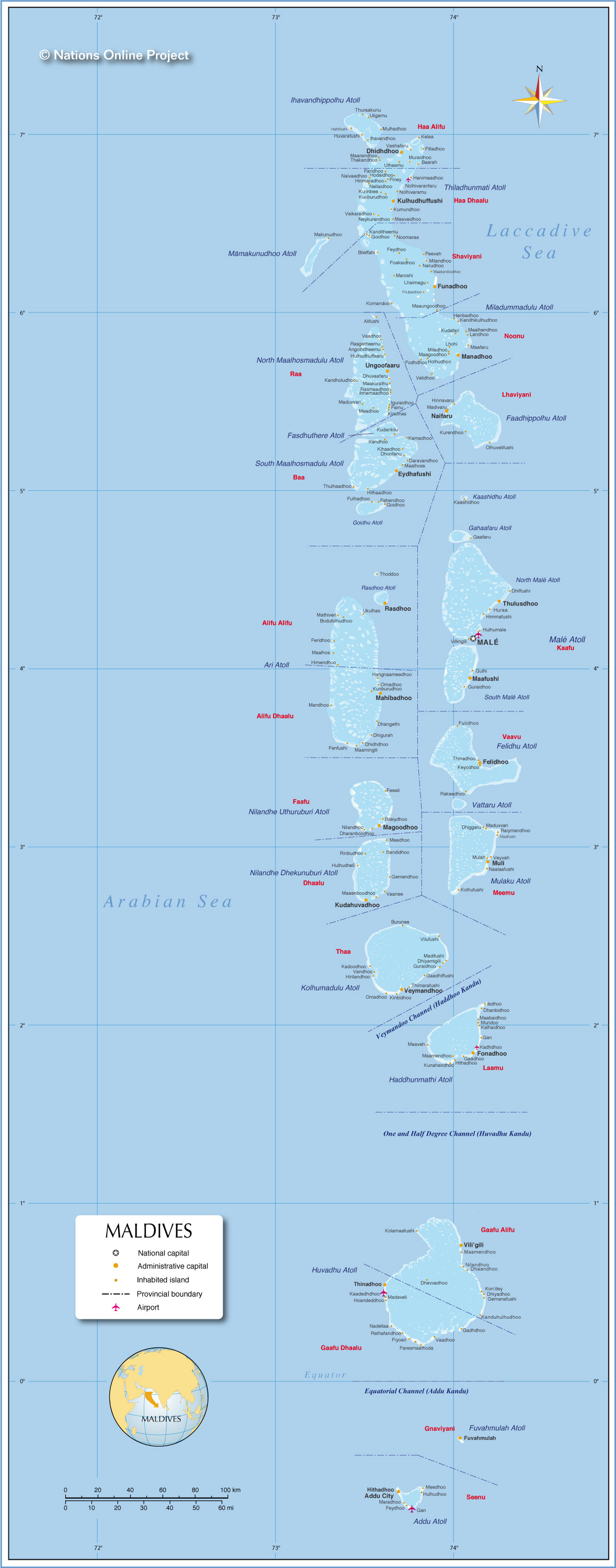 Political Map of Maldives