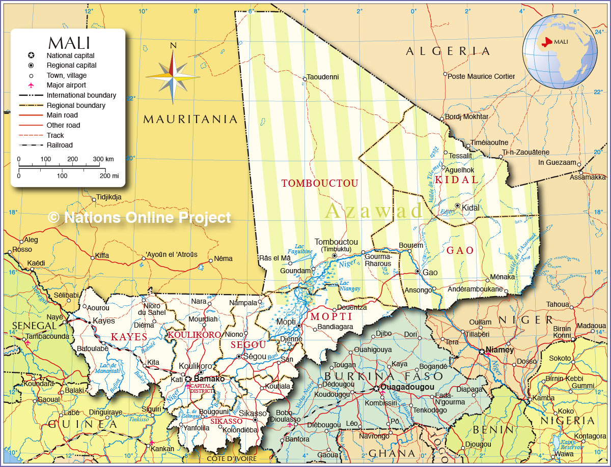 Political Map of Mali