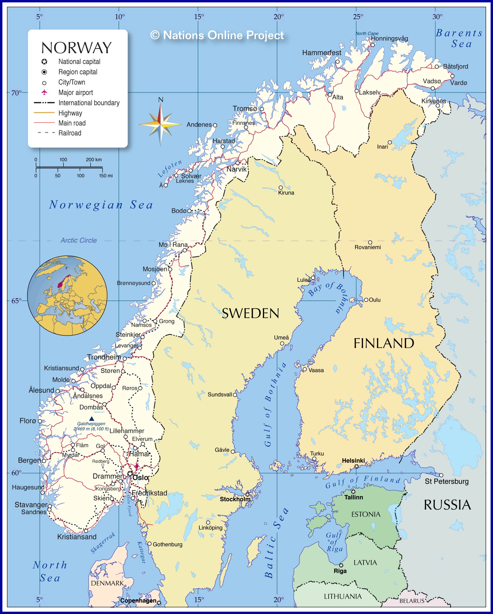 Political Map of Norway