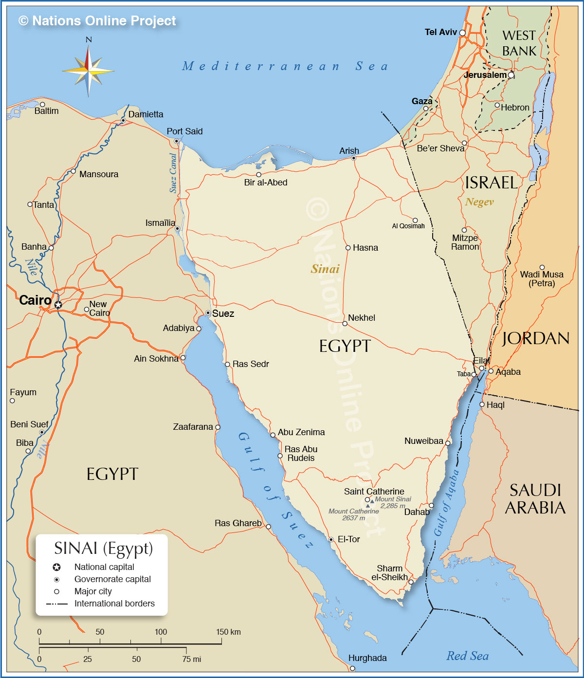 Political Map of the Sinai Peninsula