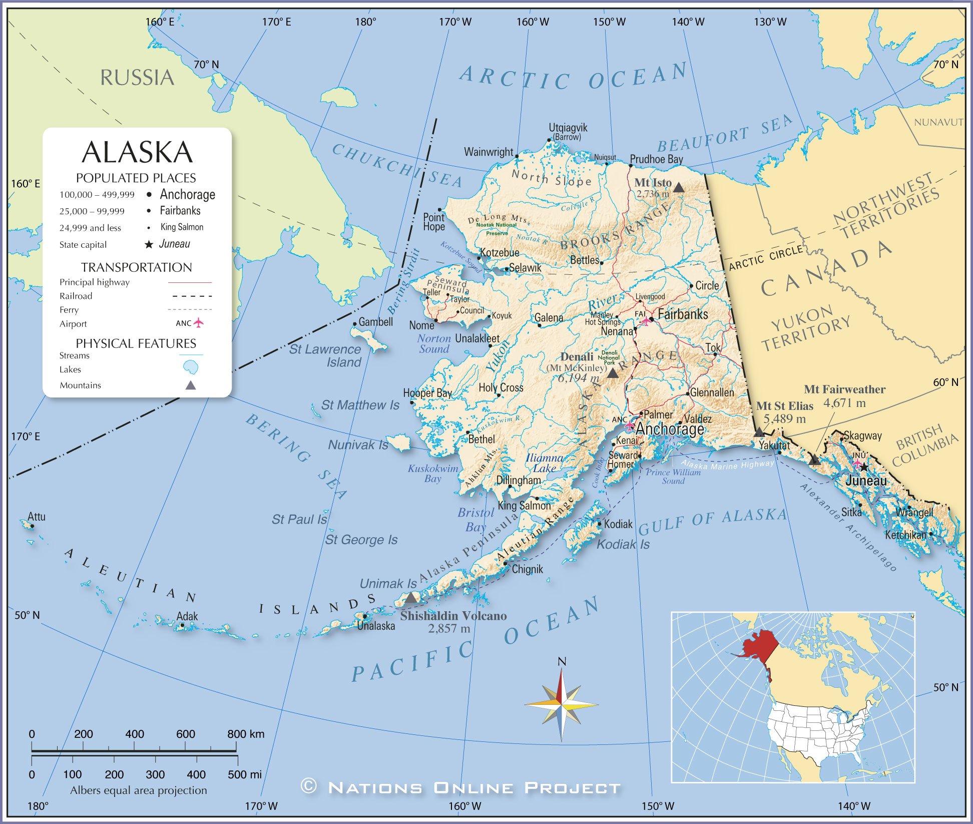 Reference Map of Alaska