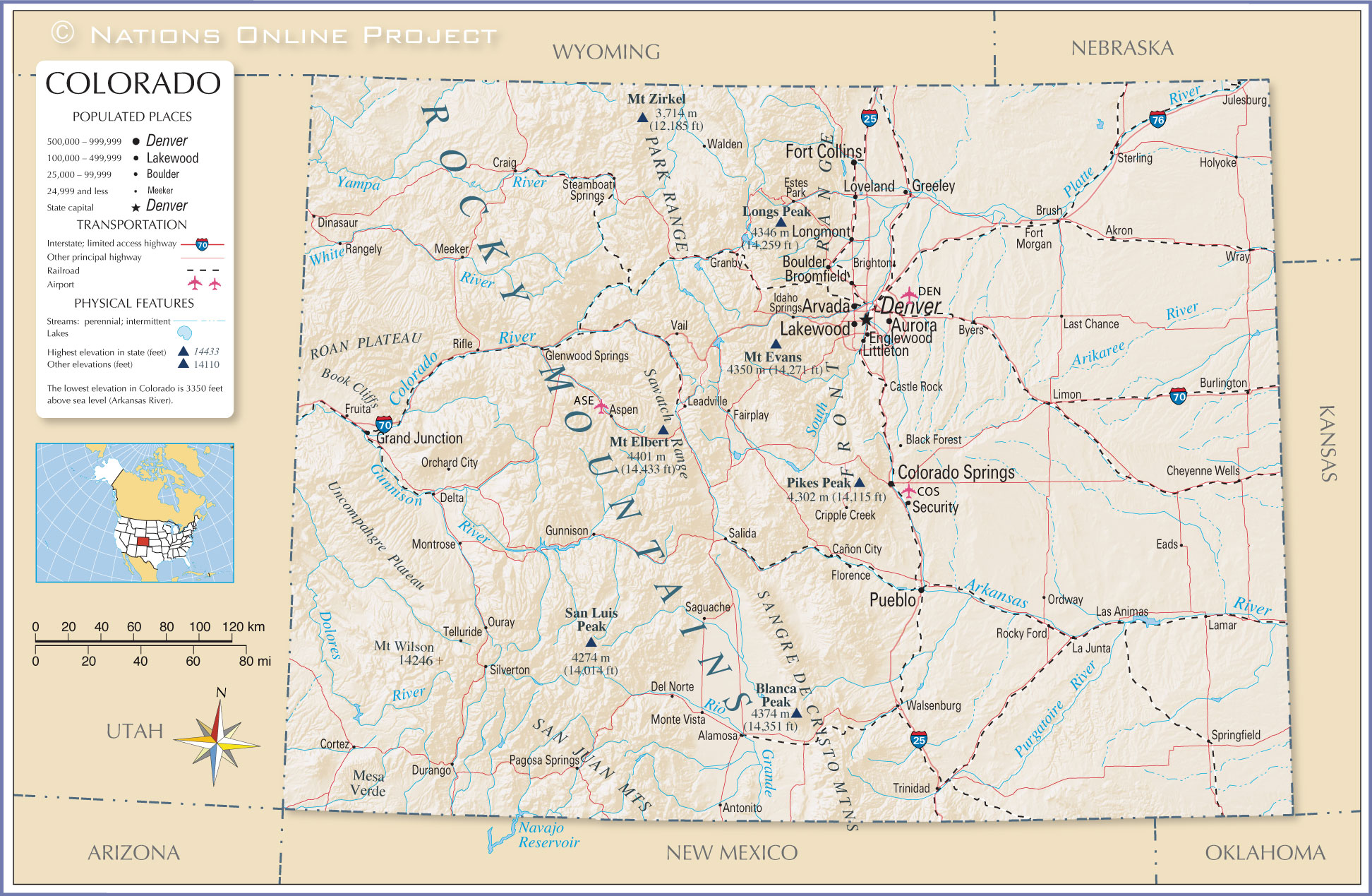 Reference Map of Colorado