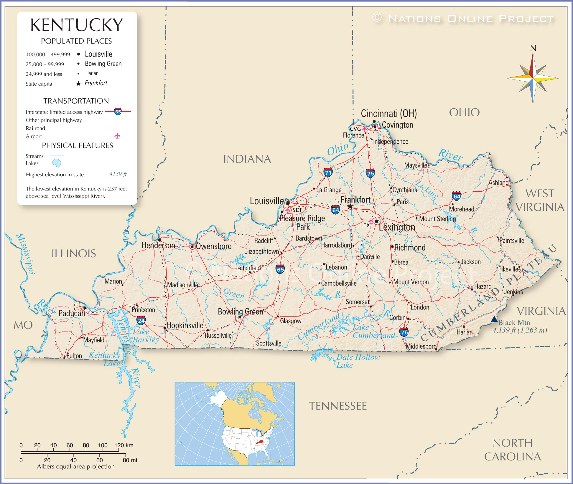 Reference Map of Kentucky