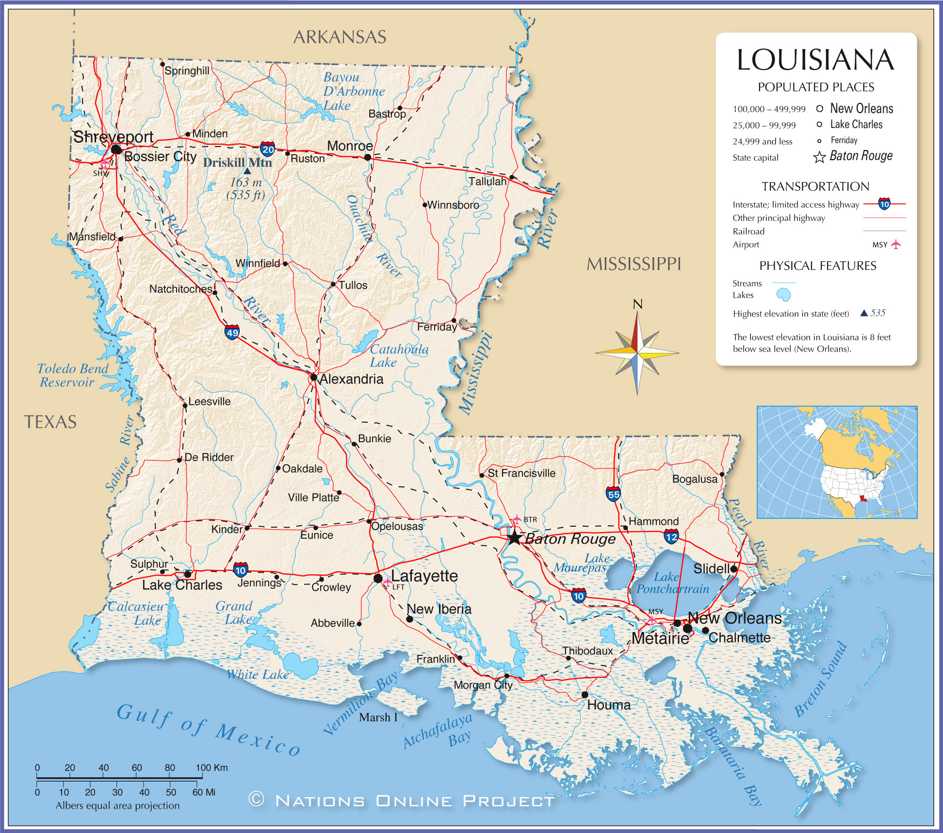 Reference Map of Louisiana