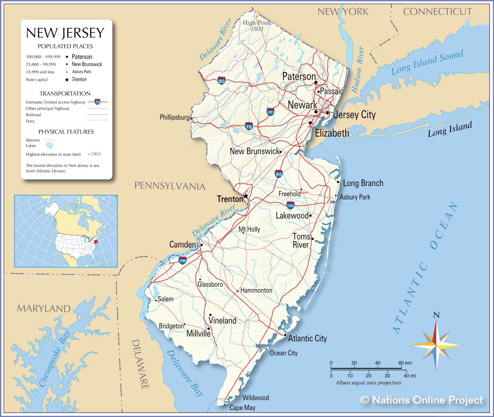 Reference Map of New Jersey