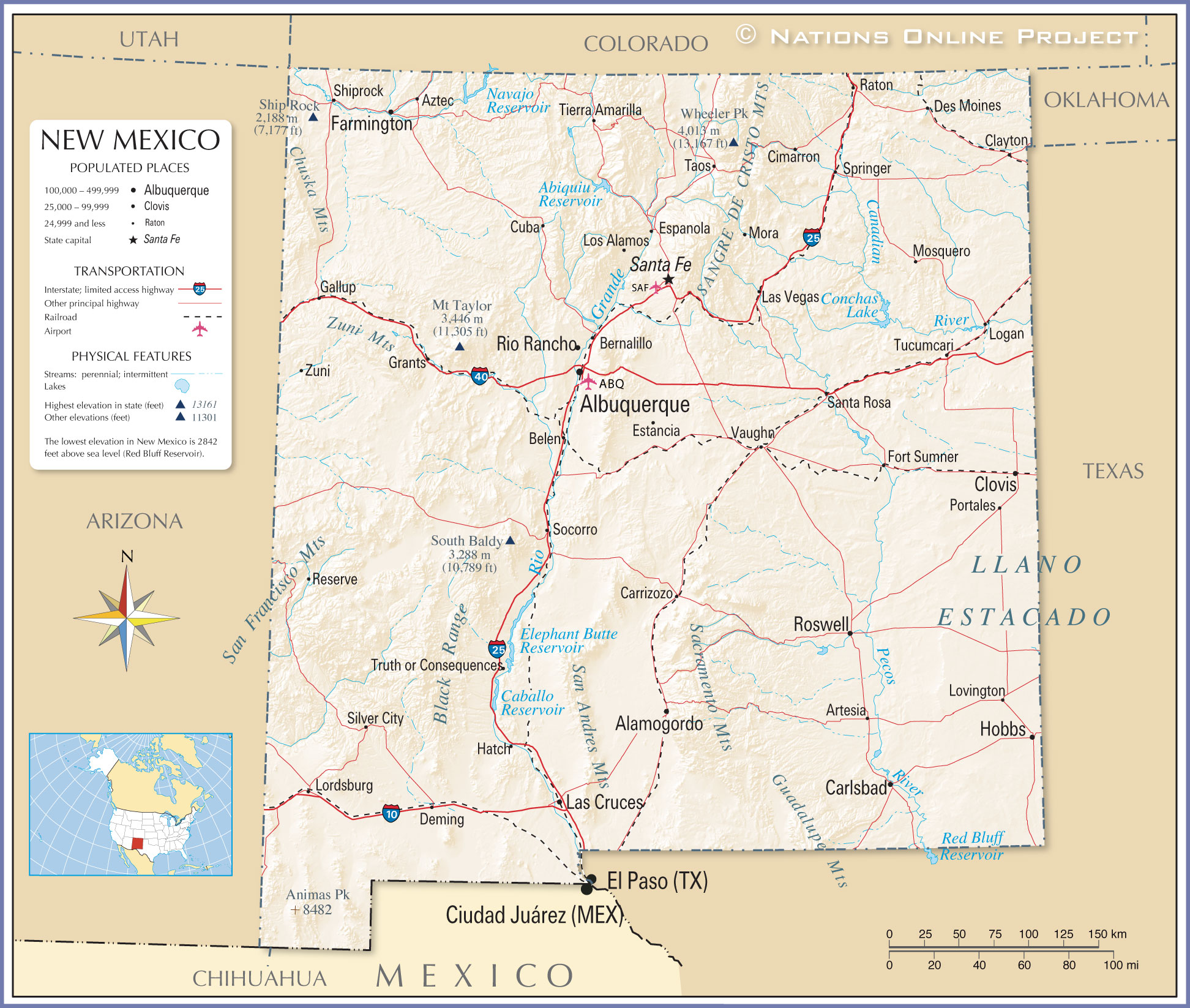Reference Map of New Mexico