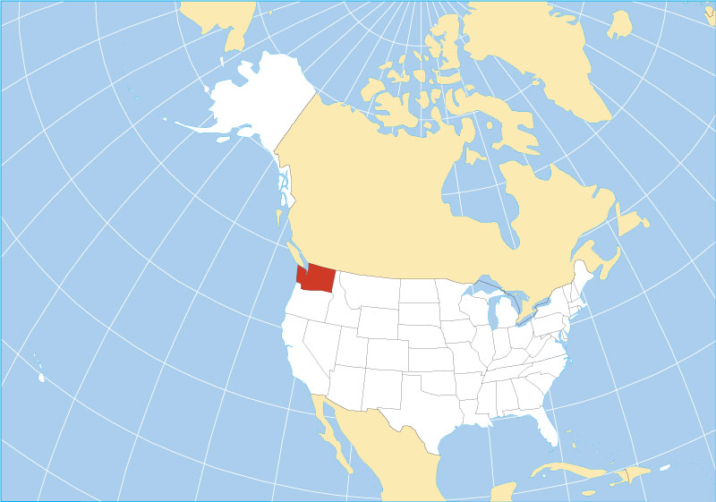 Location map of Washington state USA