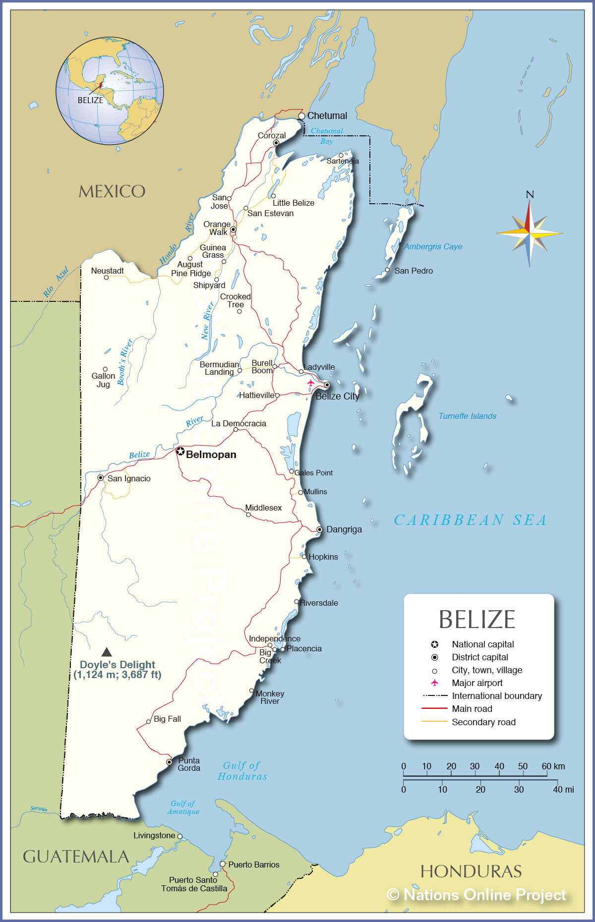 Political Map of Belize