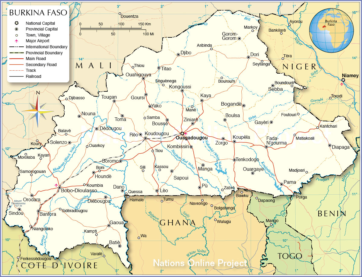 Political Map of Burkina Faso