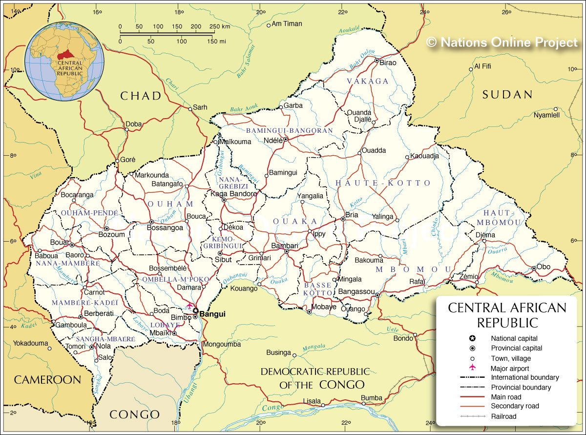 Administrative Map of Central African Republic