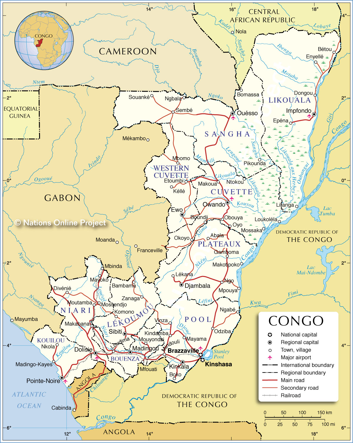 Administrative Map of Republic of the Congo