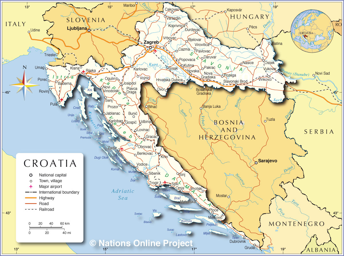 Political Map of Croatia
