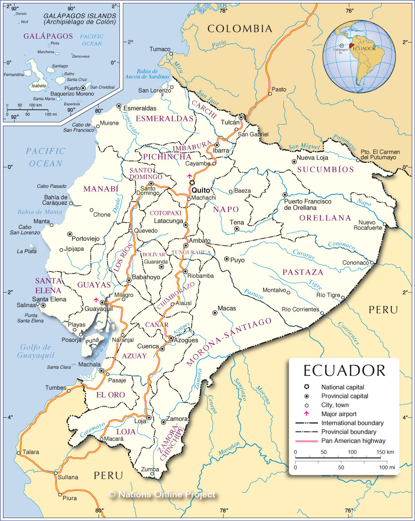 Administrative Map of Ecuador