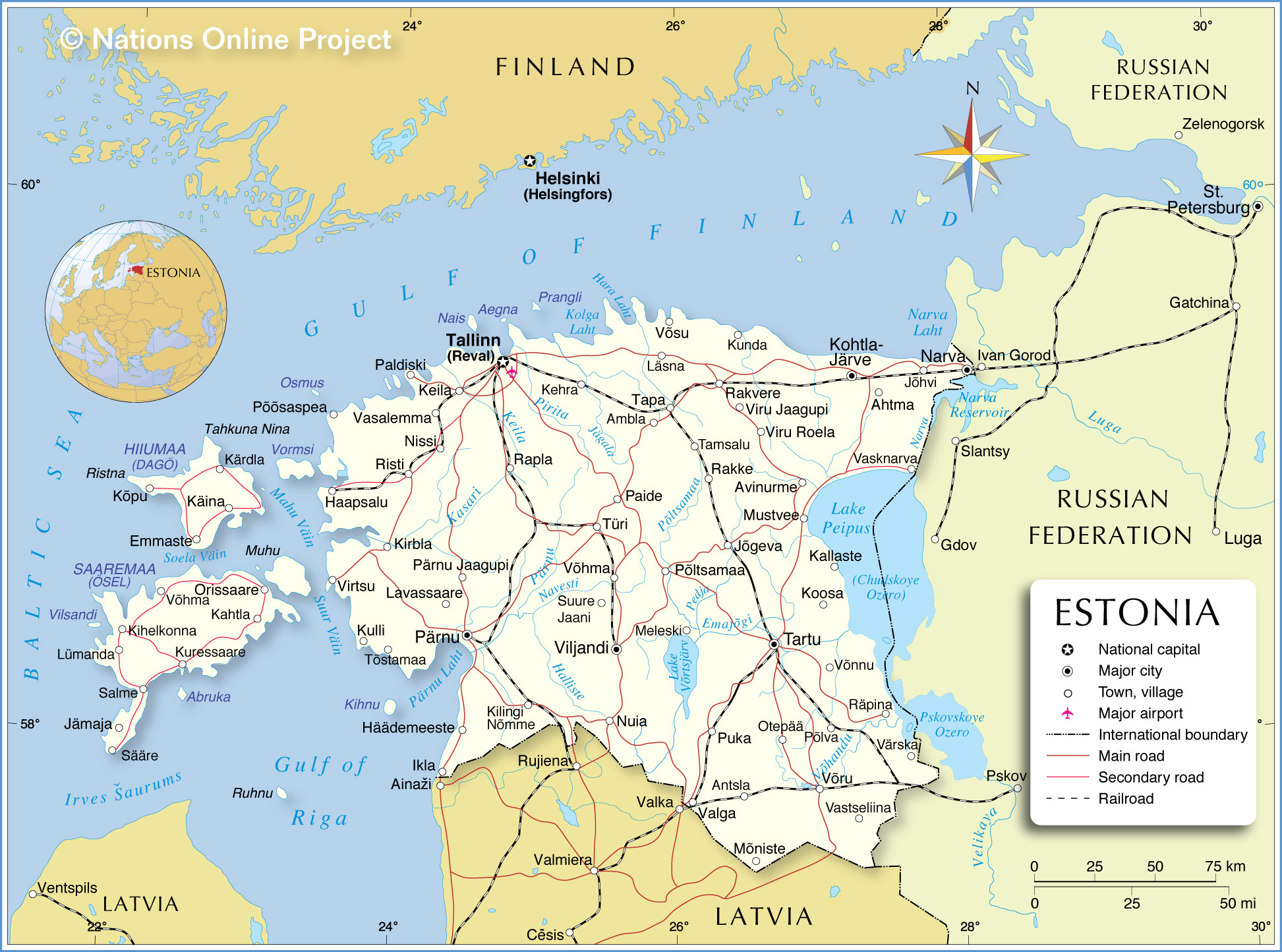 Political Map of Estonia