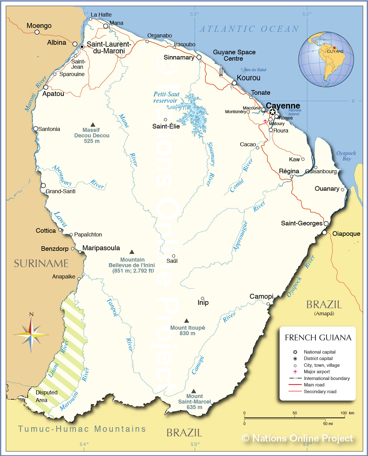 Political Map of French Guiana