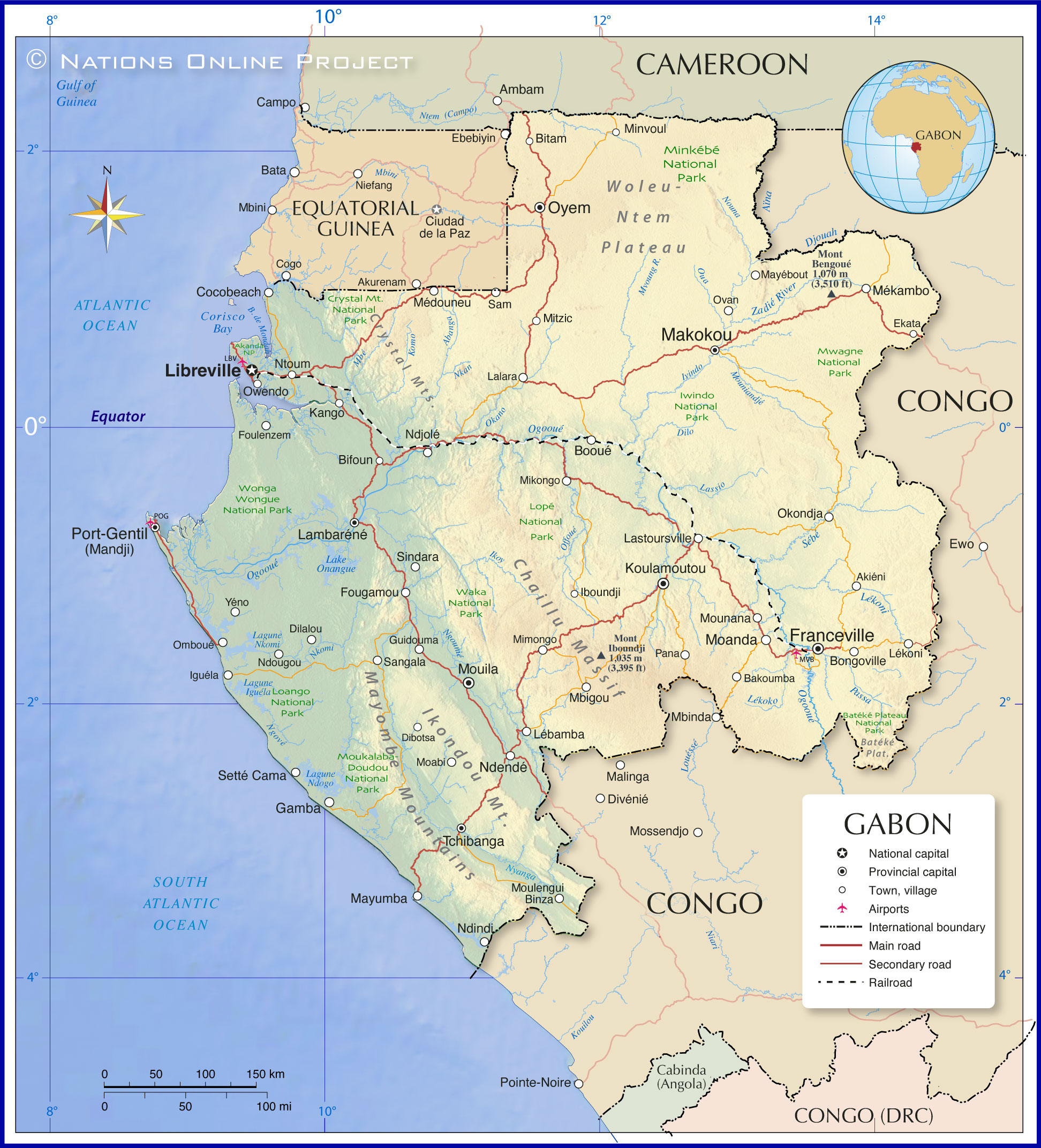 Political Map of Gabon