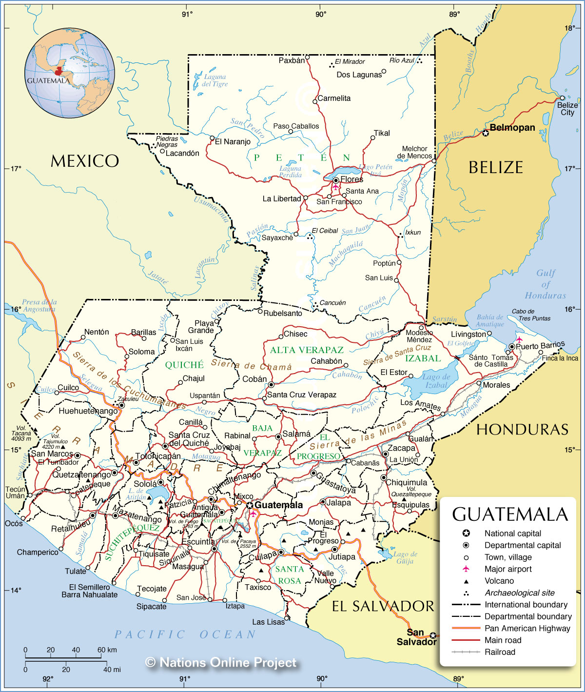 Administrative Map of Guatemala