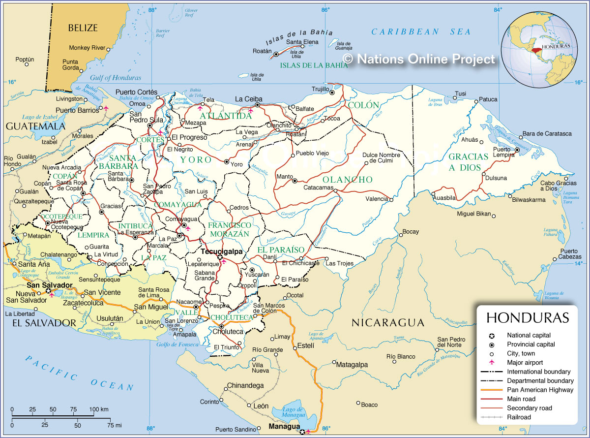 Administrative Map of Honduras