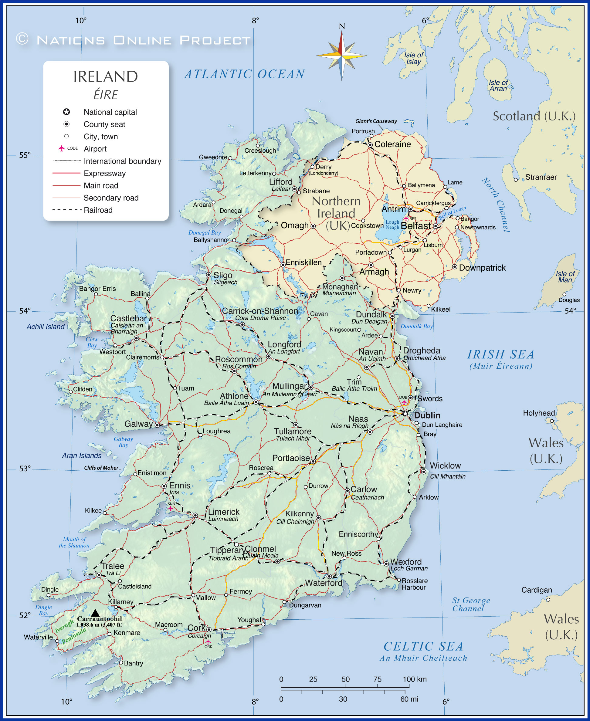 Political Map of the Republic of Ireland