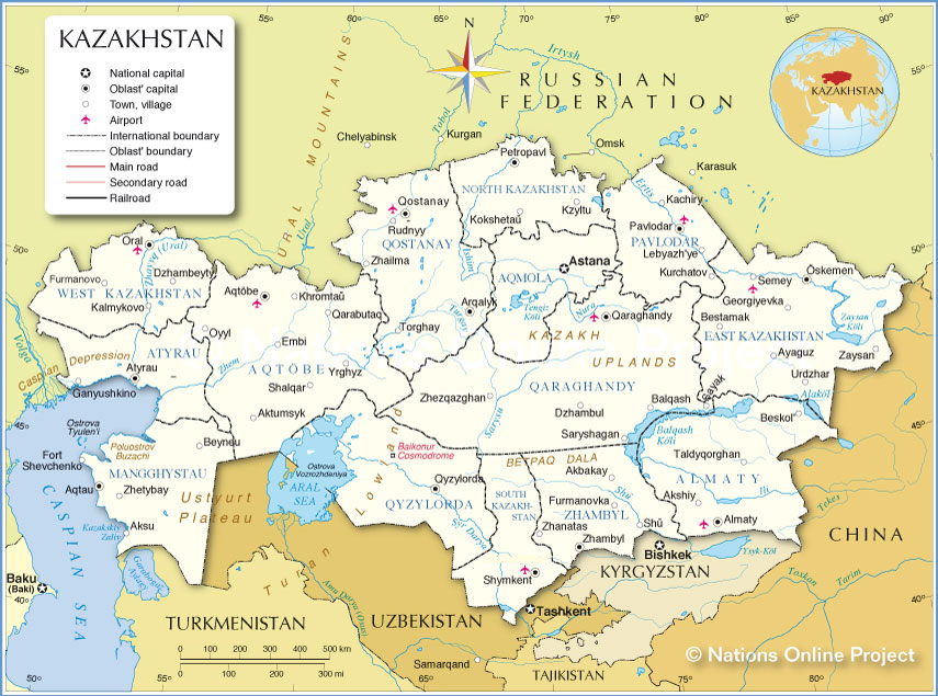 Administrative Map of Kazakhstan