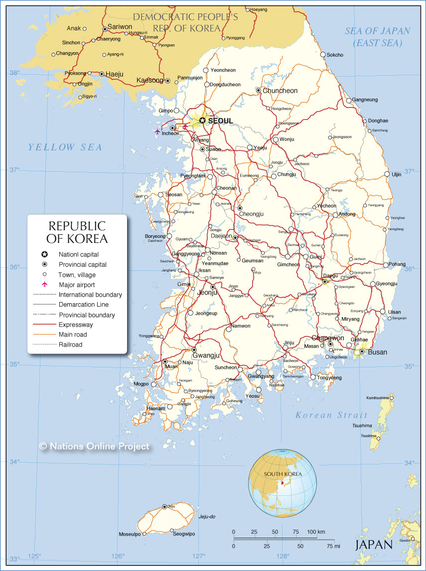 Political Map of South Korea