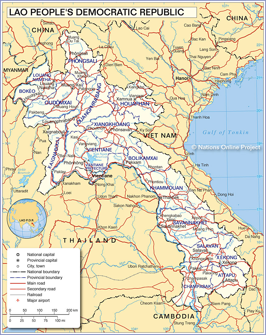 Small Map of Laos