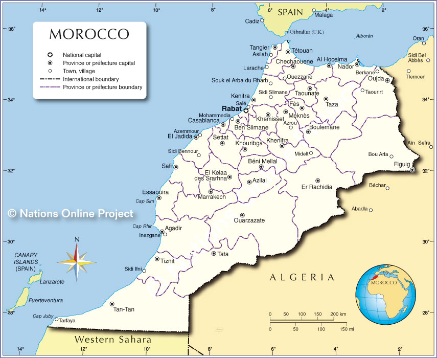 Administrative Map of Morocco