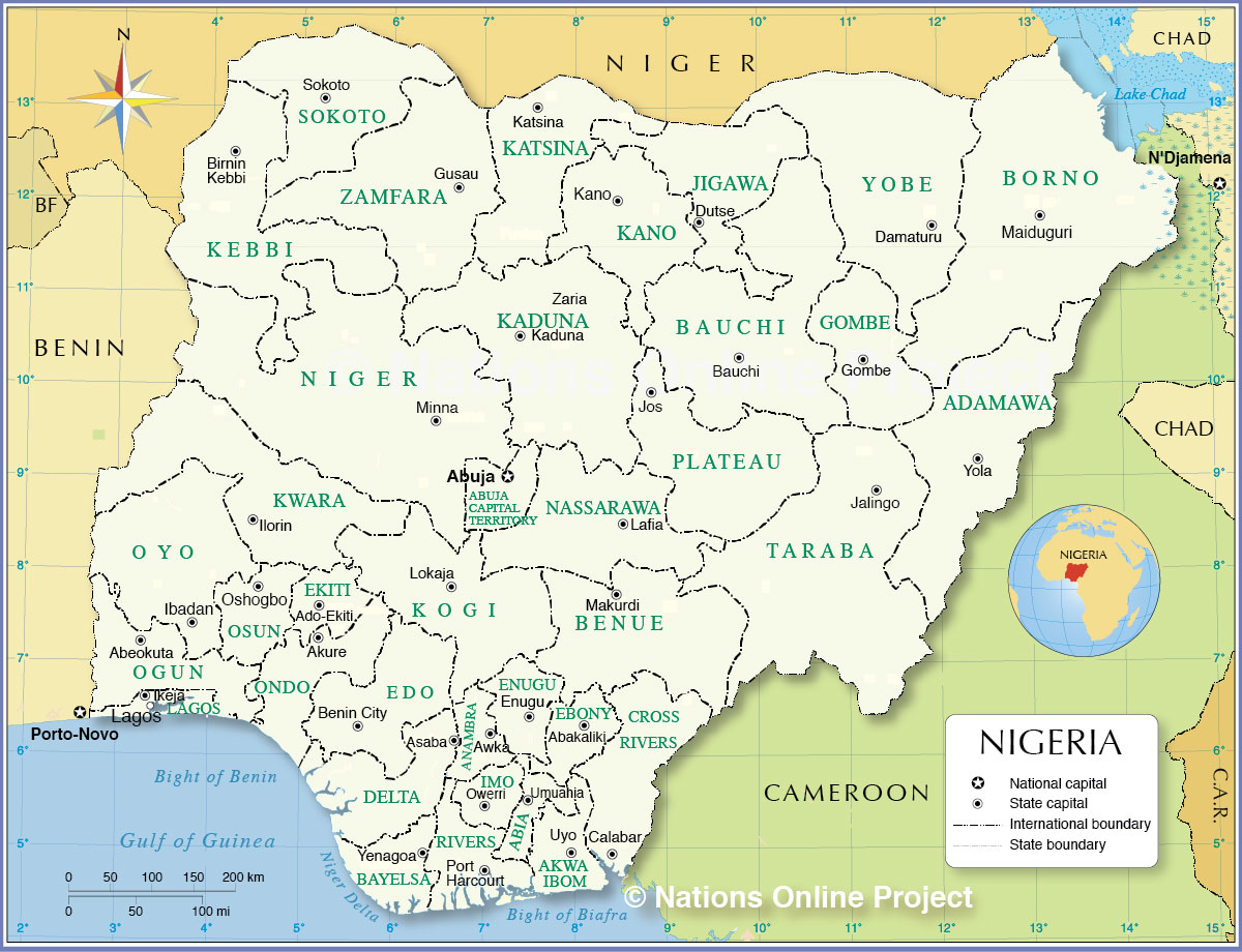 Administrative and Political Map of Nigeria