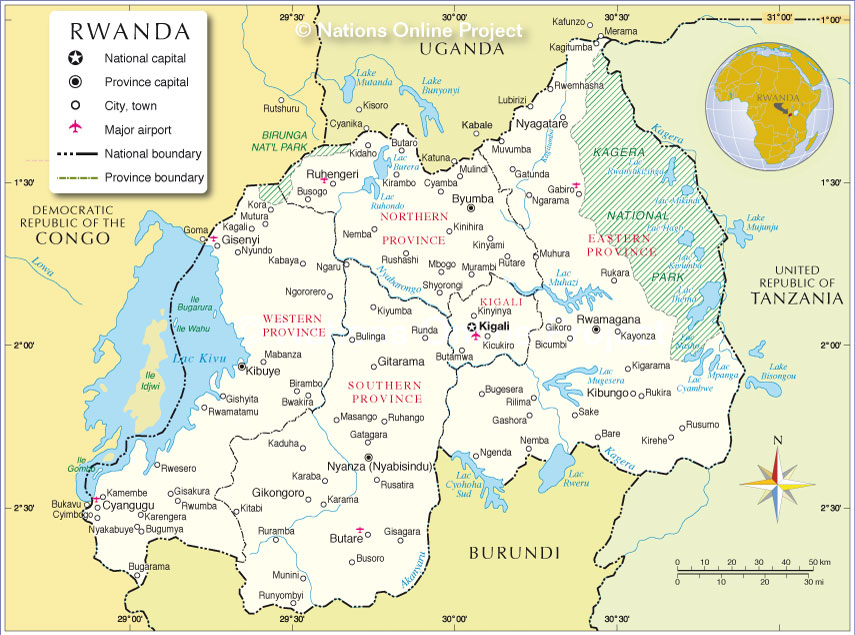 Administrative Map of Rwanda