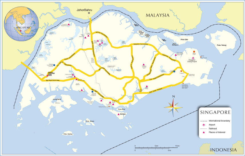 Small Map of Singapore