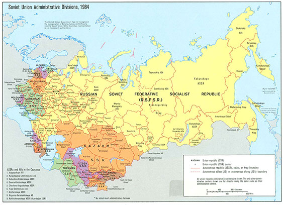 Soviet Union administrative divisions in 1984