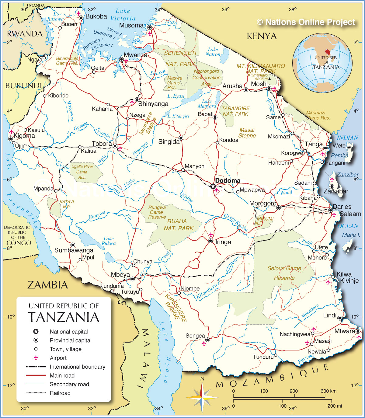 Political Map of Tanzania