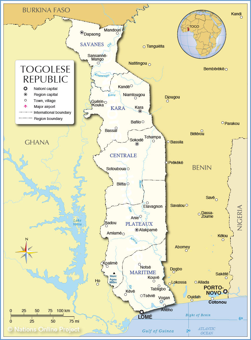 Administrative Map of Togo