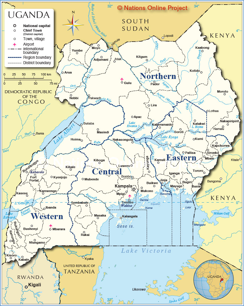 Administrative Map of Uganda