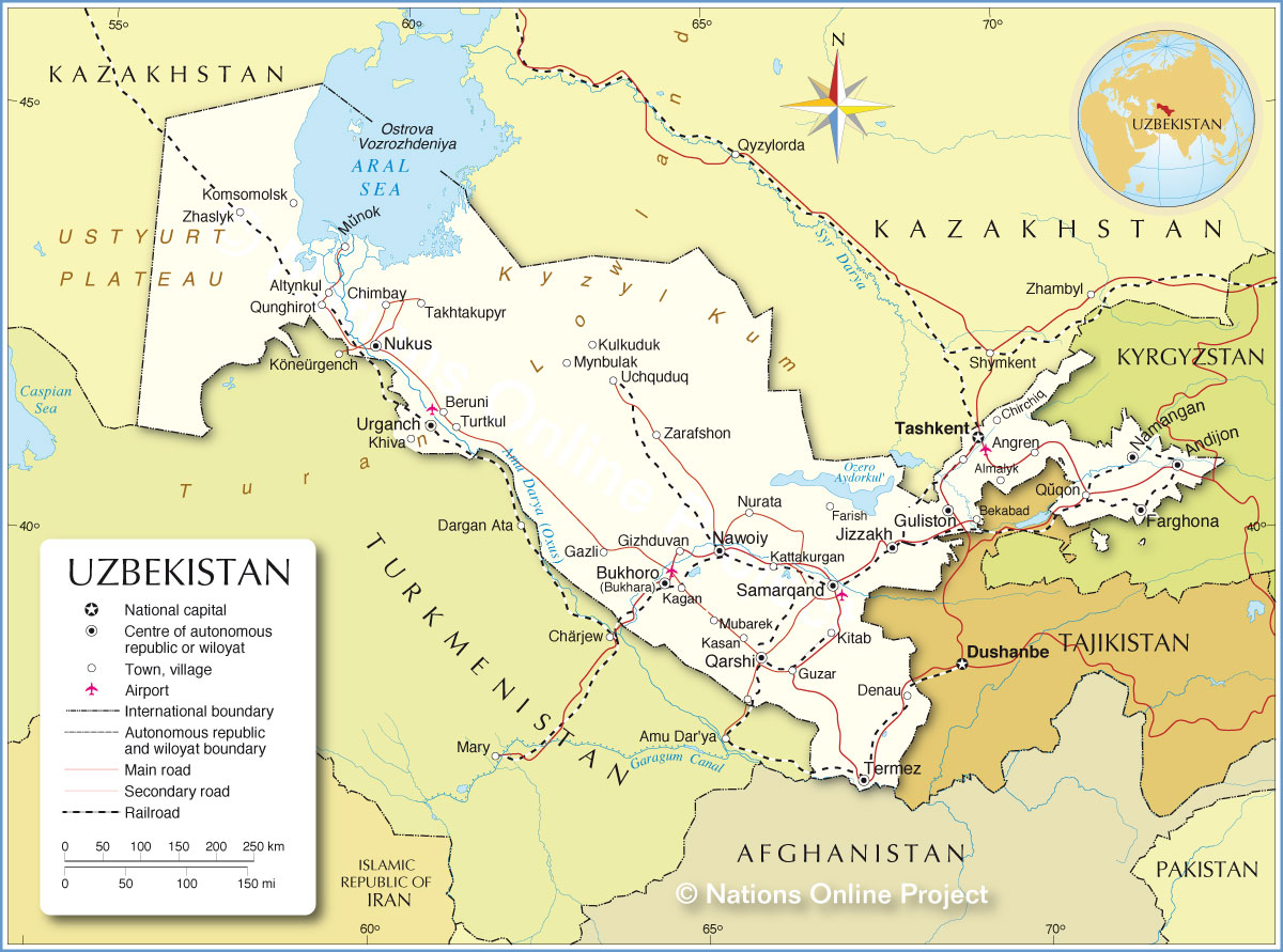 Reference Map of Uzbekistan